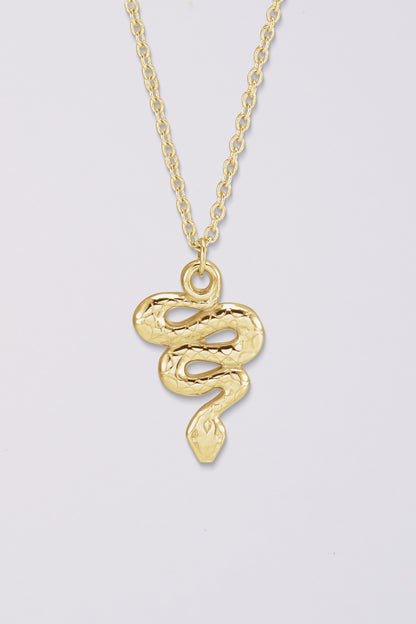 Snake Pendant | 14K Gold | Adjustable chain 16"-18"