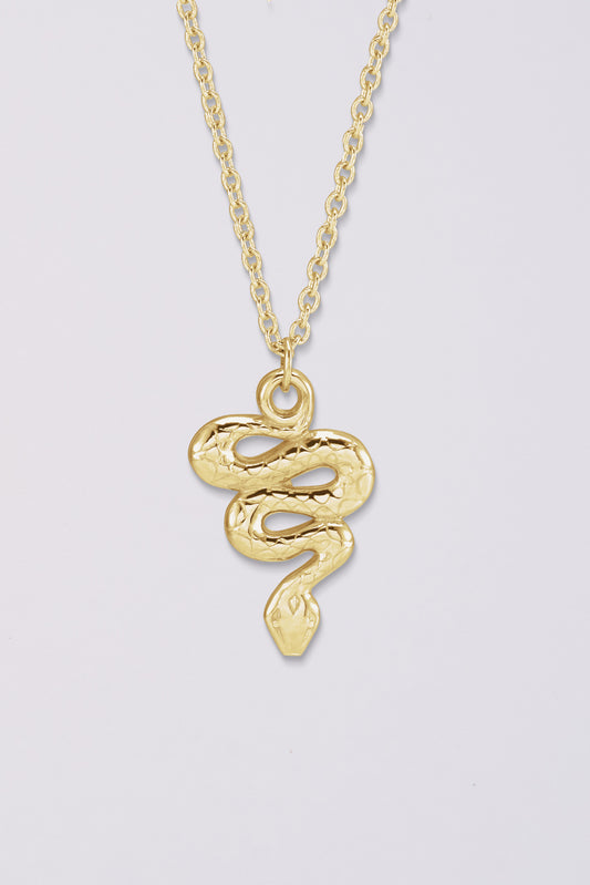 Snake Pendant | 14K Gold | Adjustable chain 16"-18"