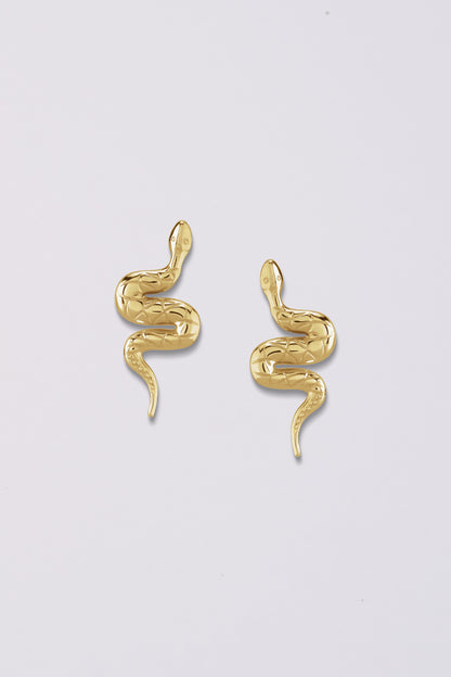 Snake Stud Earrings | 14K Gold