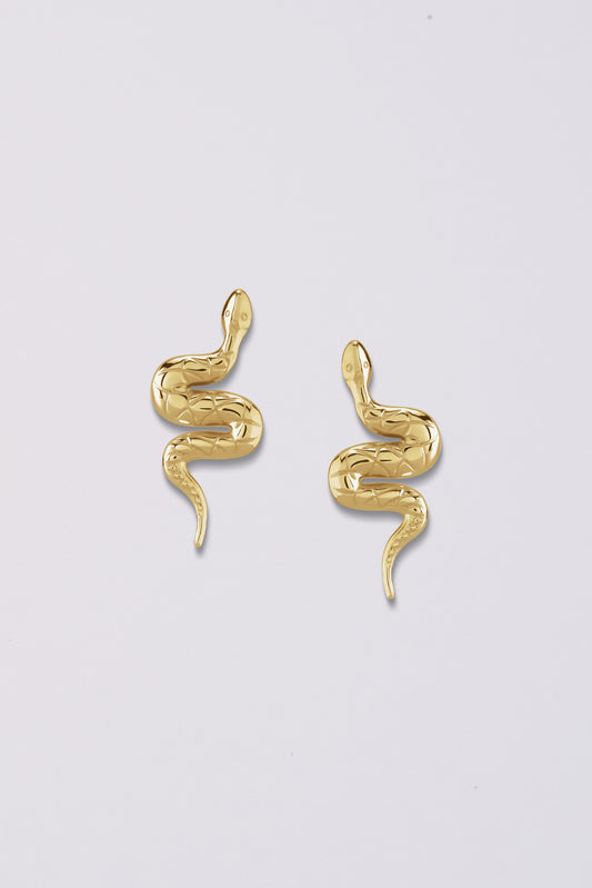 Snake Stud Earrings | 14K Gold