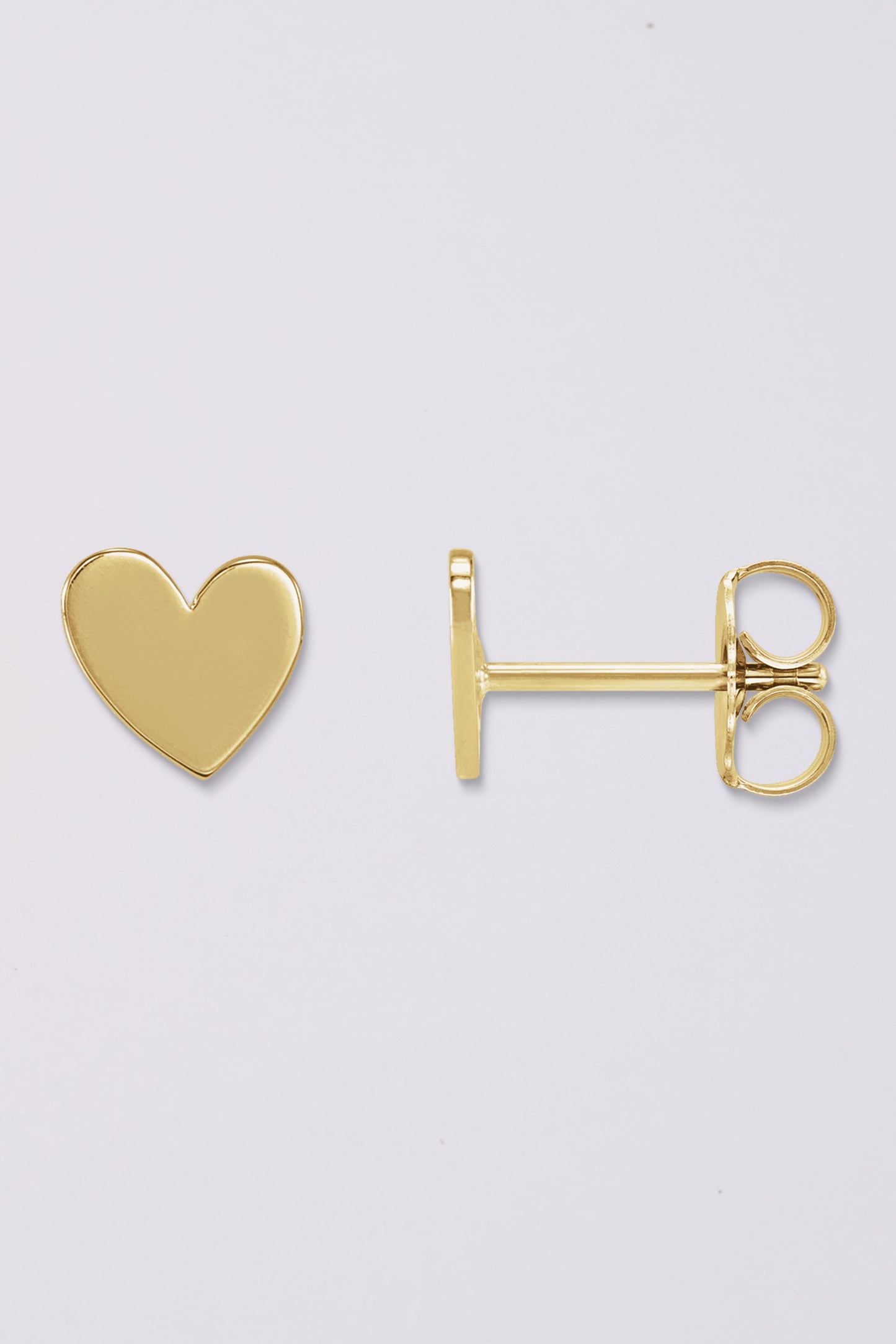 Asymmetric tiny heart studs | 14K Gold