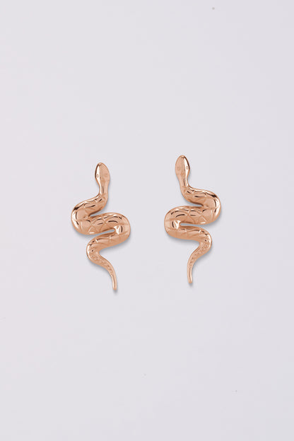 Snake Stud Earrings | 14K Gold