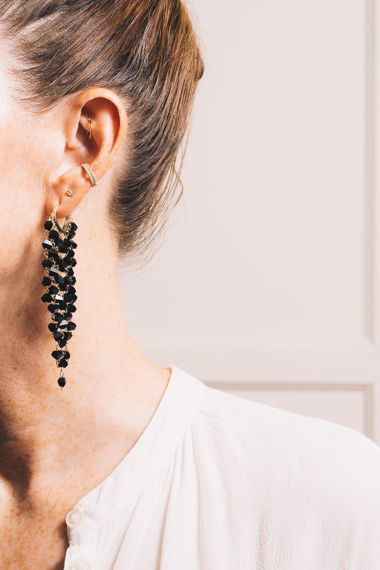 Crystal hot sale black earrings