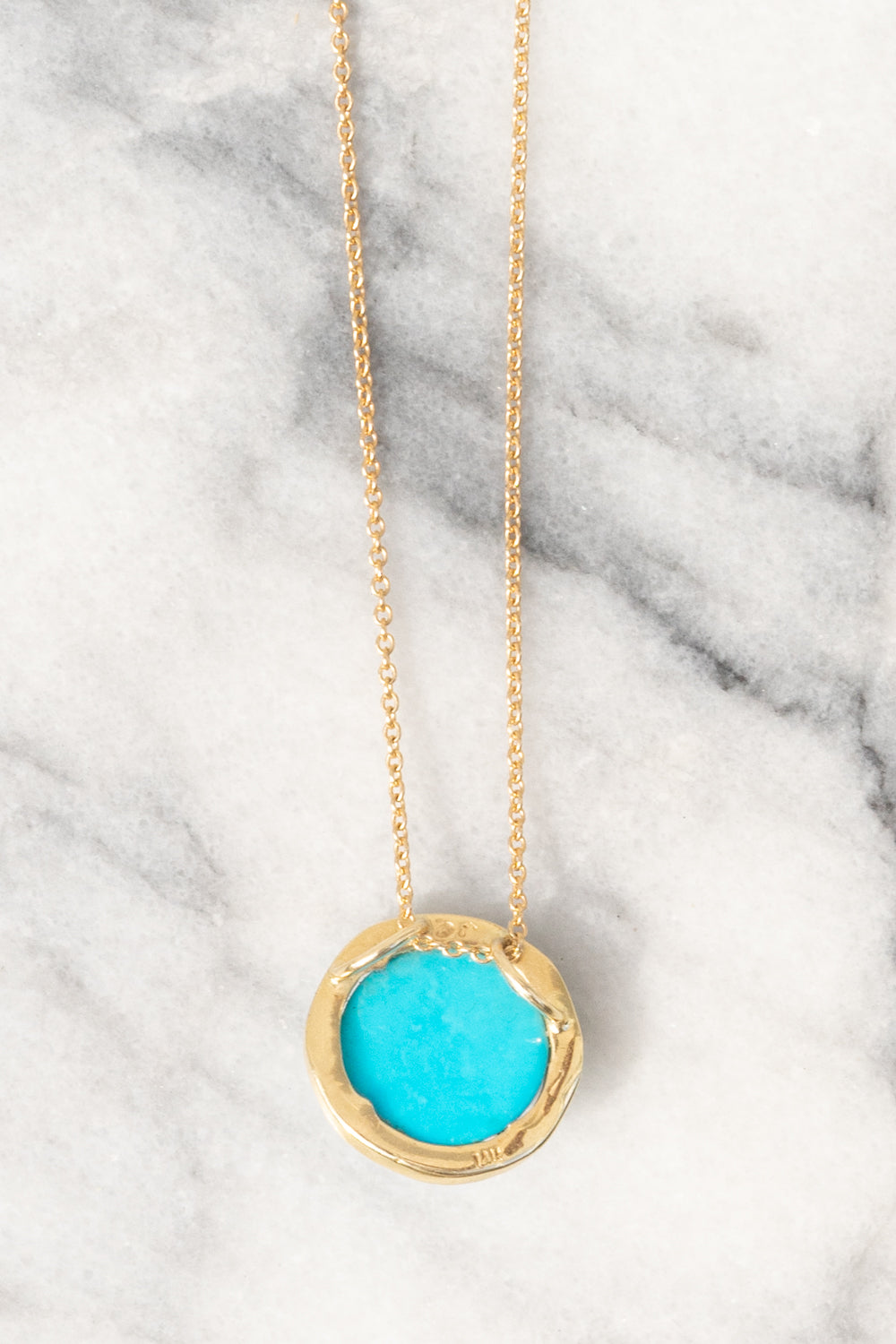 Auréole Cabochon Necklace | Sleeping Beauty Turquoise | 14K Gold