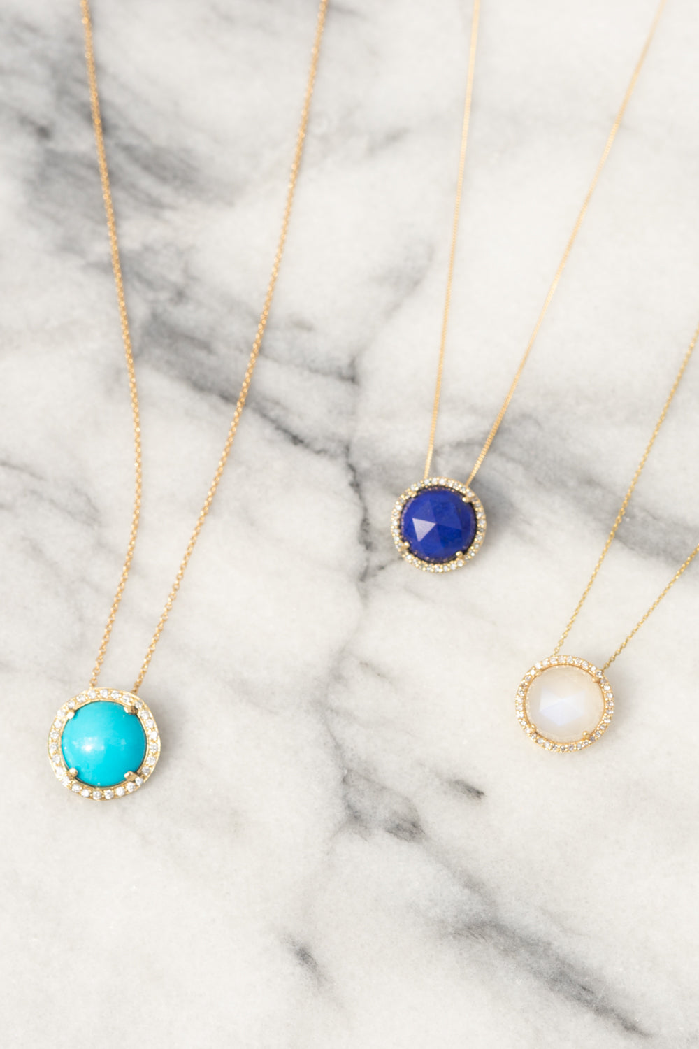 Auréole Necklace I Rainbow Moonstone | 14K Gold I Janna Conner