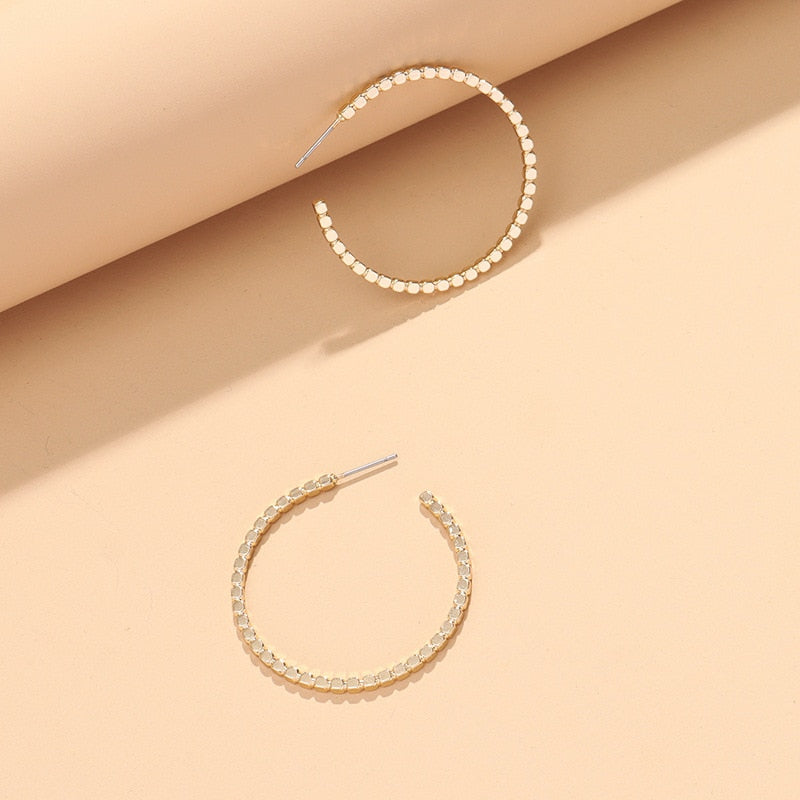 gold beaded hoop earrings